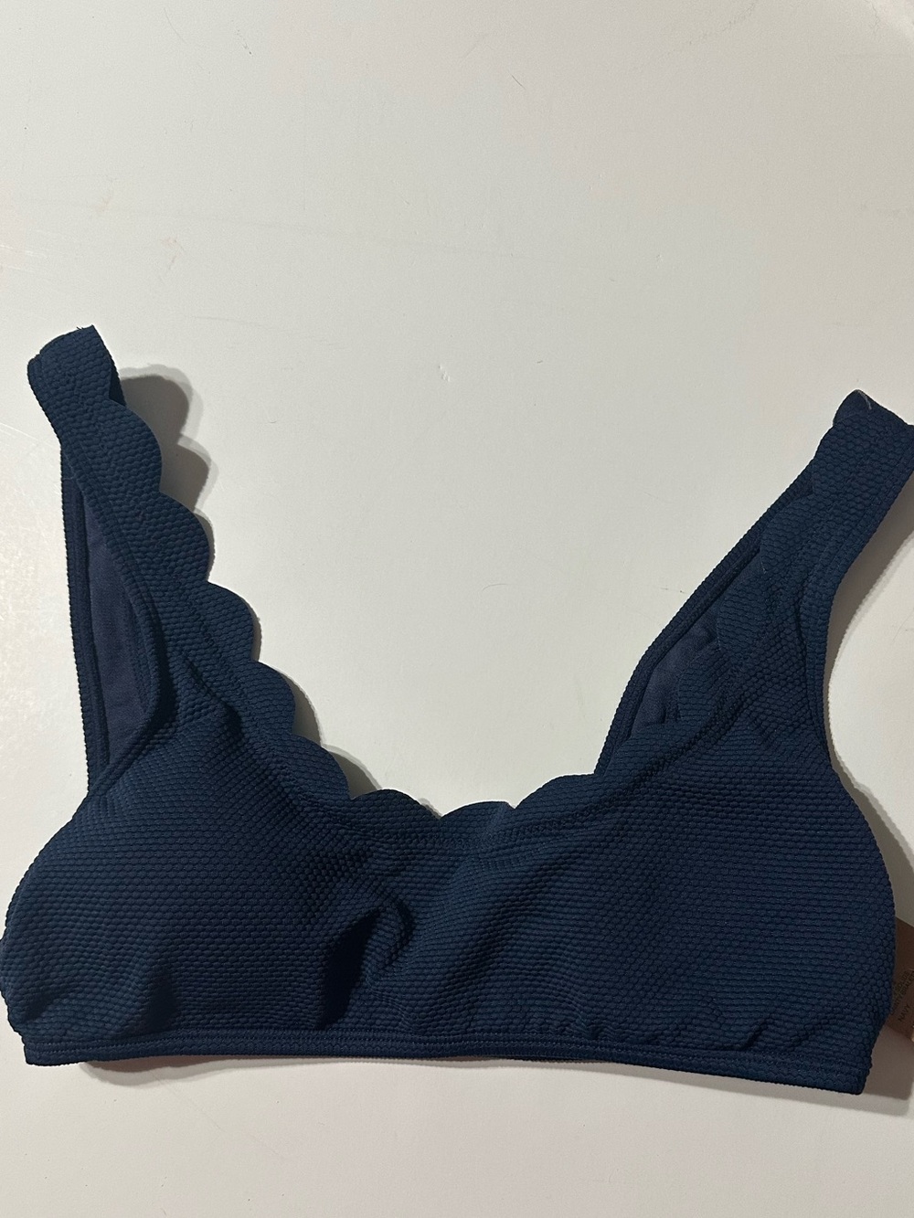 Cremieux Dainty Solids Navy Scalloped Bralette Small NWT